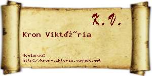 Kron Viktória névjegykártya